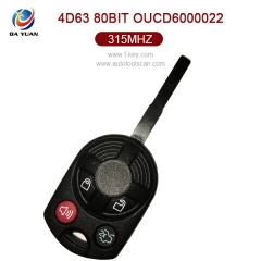 AK018062 for Ford Remote Key 4 Button 315MHz 4D63 80Bit OUCD6000022