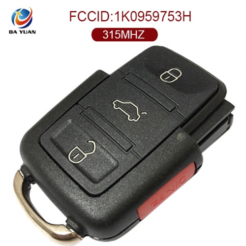 AK001073 for VW Remote Key 3+1 Button 315MHz 1K0 959 753 H