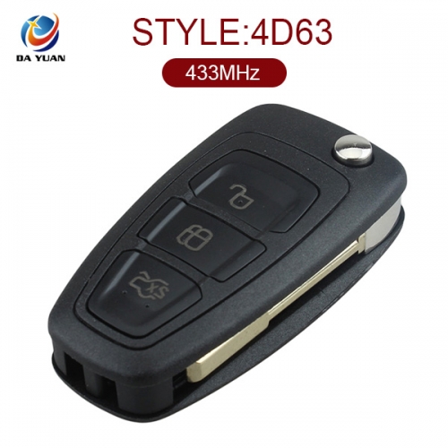 AK018035 for Ford Focus Mondeo Fiesta Folding Remote Key Fob 3 Button 433MHz 4D63