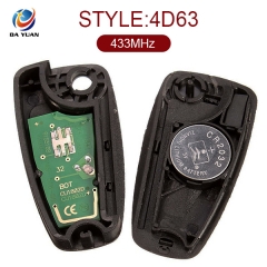 AK018034 for Ford Focus  Fiesta Keyless Entry Fob Flip Key 3 Button 433MHz 4D63 With HU101 Blade