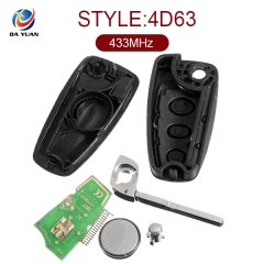 AK018034 for Ford Focus  Fiesta Keyless Entry Fob Flip Key 3 Button 433MHz 4D63 With HU101 Blade