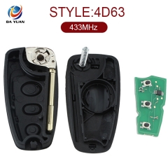 AK018035 for Ford Focus Mondeo Fiesta Folding Remote Key Fob 3 Button 433MHz 4D63