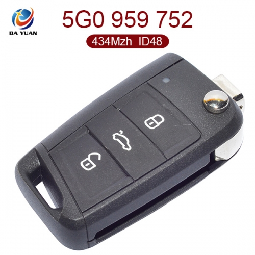 AK001055 for VW Golf 3 Button Flip Key 434MHz ID48 5G0 959 752