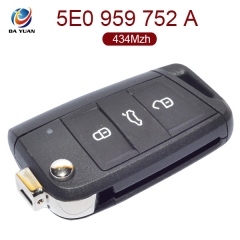 AK001064 for VW Skoda Octavia 3 Button Flip Key 434MHz ID48 5E0 959 752 A