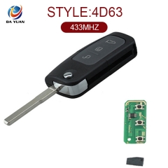 AK018045 for Ford Focus Flip Remote Control Key 3 Button 433MHz 4D63