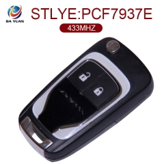 AK028016 For Opel 2 button Flip remote control key  433MHZ ID46（PCF7937E)