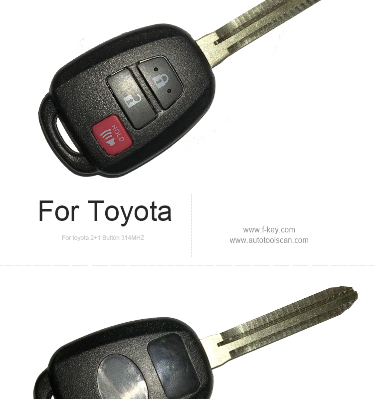 AK007102 Toyota Remote Key 2+1 Button 314Mhz FCCID HYQ12BDM G Chip