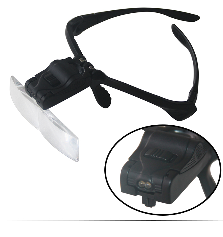 LS06078 magnifier with two LED lamps brancket and headand is interchangeable