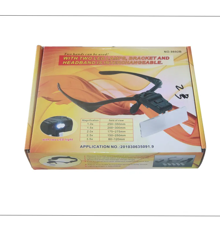 LS06078 magnifier with two LED lamps brancket and headand is interchangeable