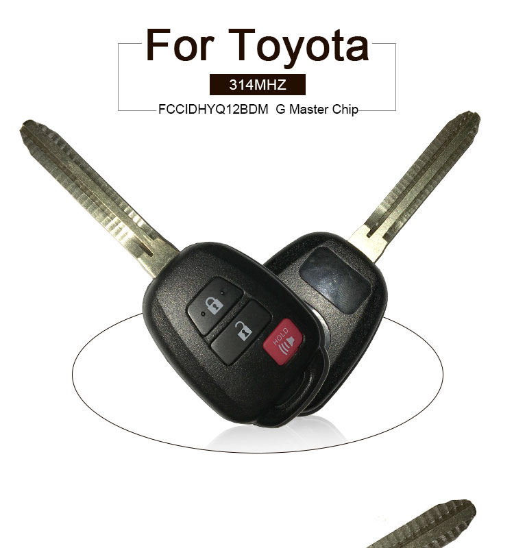 AK007102 Toyota Remote Key 2+1 Button 314Mhz FCCID HYQ12BDM G Chip