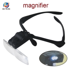 LS06078 magnifier with two LED lamps brancket and headand is interchangeable