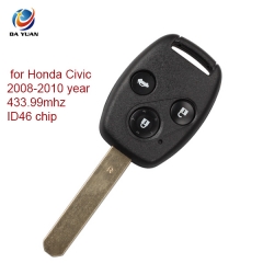 AK003002 for Honda Civic 2008-2010 3 button remote key 433.99mhz with electronic ID46 chip
