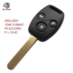 AK003011 2003-2007 for Honda Remote Key 3 Button and Chip Separate ID46 315MHZ Fit ACCORD FIT CIVIC