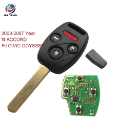 AK003004 2003-2007 for Honda Remote Key 3+1 Button and Chip fit ACCORD FIT CIVIC