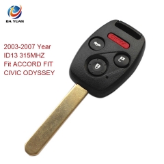 AK003019 2003-2007  for Honda Remote Key 3+1 Button and Chip Separate ID13 315MHZ Fit ACCORD FIT CIVIC