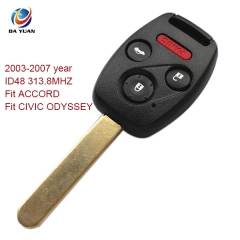 AK003013 2003-2007 for Honda Remote Key 3+1 Button and Chip Separate ID48 313.8MHZ Fit ACCORD FIT CIVIC