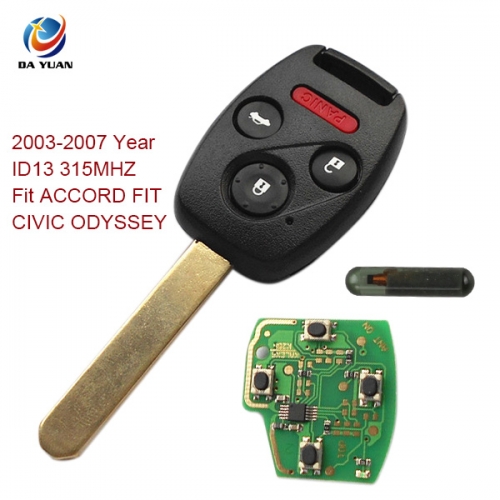 AK003019 2003-2007  for Honda Remote Key 3+1 Button and Chip Separate ID13 315MHZ Fit ACCORD FIT CIVIC