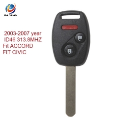 AK003028 2003-2007 for Honda Remote Key 2+1 Button and Chip Separate ID46 313.8MHZ Fit ACCORD FIT CIVIC