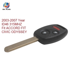 AK003027 2003-2007 for  Honda Remote Key 2+1 Button and Chip Separate ID46 315MHZ Fit ACCORD FIT CIVIC