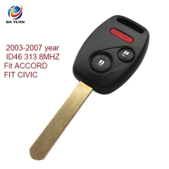 AK003028 2003-2007 for Honda Remote Key 2+1 Button and Chip Separate ID46 313.8MHZ Fit ACCORD FIT CIVIC