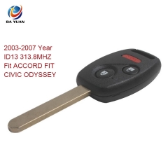 AK003024 2003-2007 for Honda Remote Key 2+1 Button and Chip Separate ID13 313.8MHZ Fit ACCORD FIT CIVIC