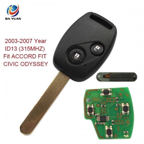 AK003026 2003-2007 for Honda Remote Key 2 Button and Chip Separate ID13 (315MHZ) Fit ACCORD FIT CIVIC