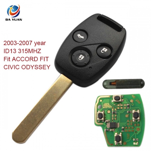 AK003025 2003-2007 for Honda Remote Key 3 Button and Chip Separate ID13 315MHZ Fit ACCORD FIT CIVIC