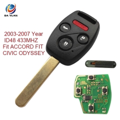 AK003034 2003-2007 for Honda Remote Key 3+1 Button and Chip Separate ID48 433MHZ Fit ACCORD FIT CIVIC