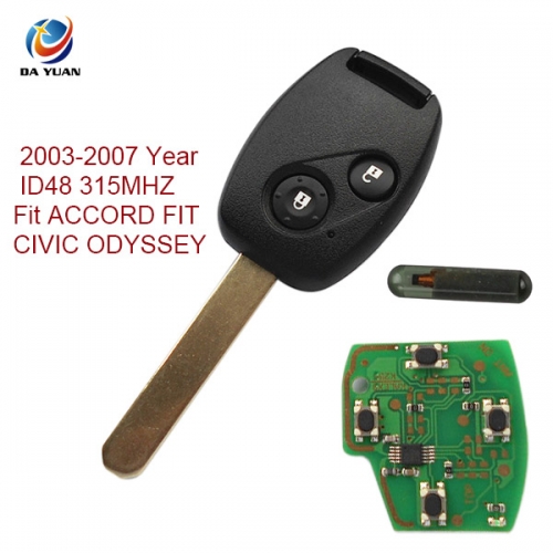 AK003033 2003-2007 for Honda Remote Key 2 Button and Chip Separate ID48 313.8MHZ Fit ACCORD FIT CIVIC