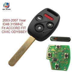 AK003035 2003-2007 for Honda Remote Key 3+1 Button and Chip Separate ID48 315MHZ Fit ACCORD FIT CIVIC