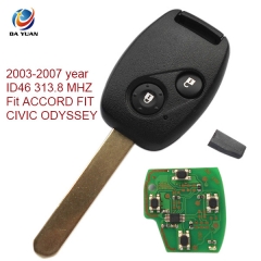 AK003030 2003-2007 for Honda Remote Key 2 Button and Chip Separate ID46 313.8 MHZ Fit ACCORD FIT CIVIC