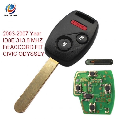 AK003038 2003-2007 for Honda Remote Key 2+1 Button and Chip Separate ID8E 313.8 MHZ Fit ACCORD FIT CIVIC
