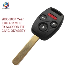 AK003040 2003-2007 for Honda Remote Key 3+1 Button and Chip Separate ID46 433 MHZ Fit ACCORD FIT CIVIC