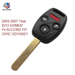 AK003039 2003-2007 for Honda Remote Key (3+1) Button and Chip Separate ID13 433MHZ Fit ACCORD FIT CIVIC