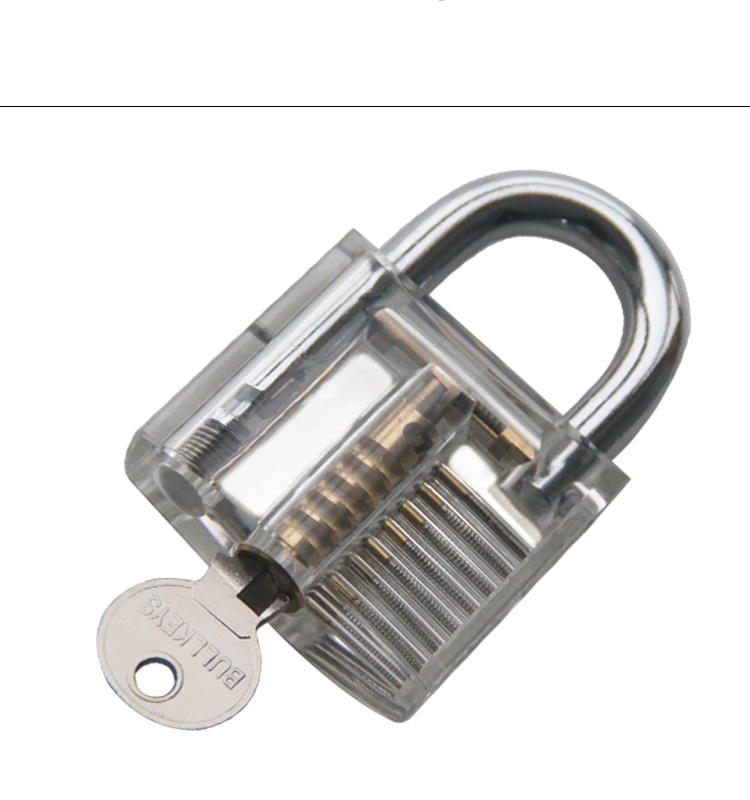 PL010002 Professional Cutaway Inside View of Practice  Padlocks Lock Pick Lock Training Trainer Pick for Locksmith with two Keys