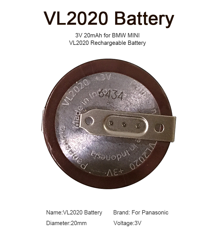 CKB001 VL2020 HFN for BMW MINI Car Remote Control Battery-3V With Solder Pins