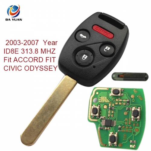 AK003049 2003-2007 For Honda Remote Key 3+1 Button and Chip Separate ID8E 313.8 MHZ fit ACCORD FIT CIVIC