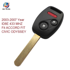 AK003047 2003-2007 For Honda Remote Key 2+1 Button and Chip Separate ID8E 433 MHZ Fit ACCORD FIT CIVIC