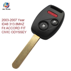 AK003048 2003-2007 For Honda Remote Key 2+1 Button and Chip Separate ID48 313.8MHZ Fit ACCORD FIT CIVIC