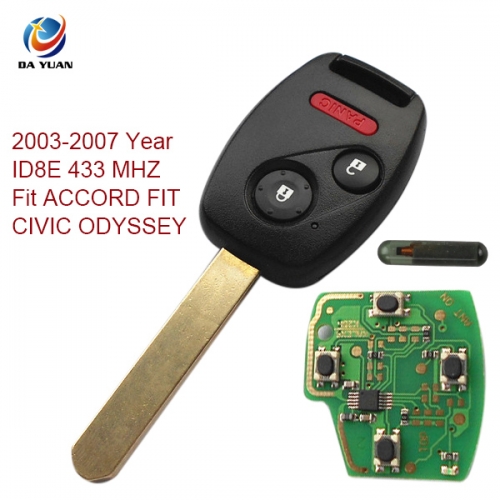 AK003047 2003-2007 For Honda Remote Key 2+1 Button and Chip Separate ID8E 433 MHZ Fit ACCORD FIT CIVIC