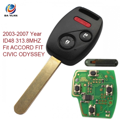 AK003048 2003-2007 For Honda Remote Key 2+1 Button and Chip Separate ID48 313.8MHZ Fit ACCORD FIT CIVIC