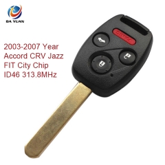 AK003055 Remote Key 2003-2007 for Honda  Accord CRV Jazz FIT City Chip ID46 3+1 Buttons 313.8MHz