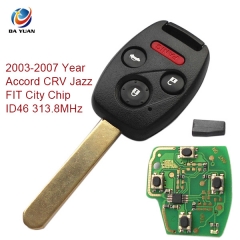 AK003055 Remote Key 2003-2007 for Honda  Accord CRV Jazz FIT City Chip ID46 3+1 Buttons 313.8MHz