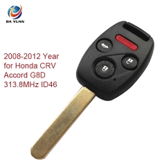 AK003058 3+1 Button Remote Key 313.8MHz ID46 Chip 2008-2012 for Honda CRV Accord G8D