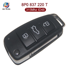 AK008056 For Audi 3 Button Flip key  315MHZ  ID48  8P0 837 220 T