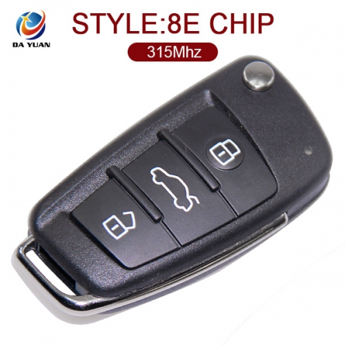 AK008029 OEM for Audi A6L Q7 3 Button  Flip Key 315MHZ 8E chip