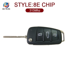 AK008029 OEM for Audi A6L Q7 3 Button  Flip Key 315MHZ 8E chip