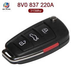 AK008033 for Audi Flip Remote Key 3+1 Button 315MHz ID48 NBGFS12A71 8V0 837 220 A