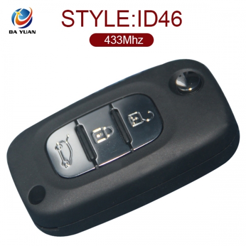 AK010012 for Renault Clio Flip Key 3 Button 433MHz ID46 With Renault Logo