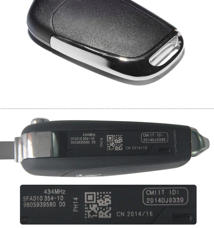 AK009014 For Peugeot 307 remote control key Modified DS Style Folding